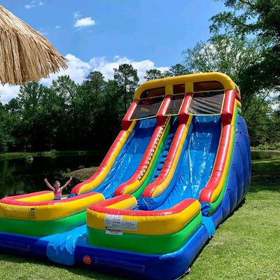 0.55mm PVC Tarpaulin double piscine glisse d'eau gonflable pour 5 à 10 coureurs et taille extra grande