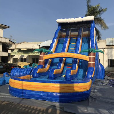 Taille personnalisée Glissière d'eau en PVC commercial gonflable avec piscine et échelle amovible