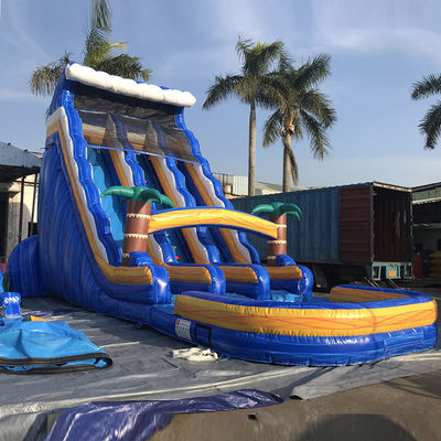 Taille personnalisée Glissière d'eau en PVC commercial gonflable avec piscine et échelle amovible