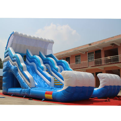 Combo gonflable à double glissement bleu de grande taille pour les entreprises de location de fêtes sur mesure