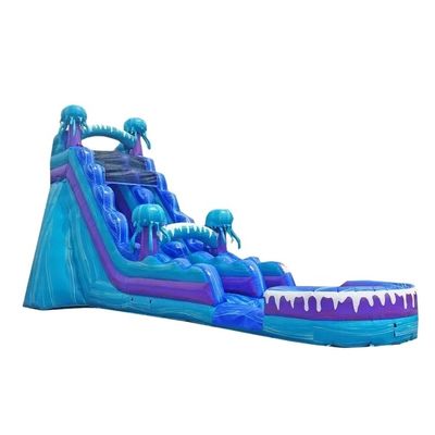 Équipement de loisirs de parc extérieur 36ft coloré toboggan gonflable avec piscine