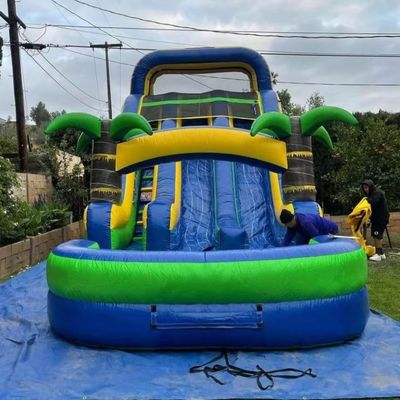 Commercial Jouet gonflable PVC Palm Tree Trunk Water Slide pour la promotion d'événements commerciaux