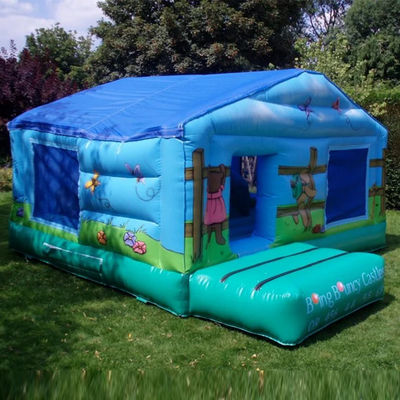 Trampoline de pique-nique commercial pour enfants avec château de rebond bleu gonflable et trou de balle