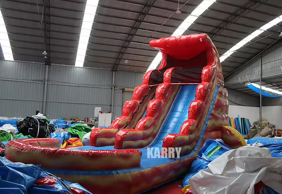 Des toboggans commerciaux gonflables colorés et une piscine pour les loisirs du parc aquatique