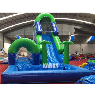 Location de soirée Entreprise Glissière gonflable à palmiers avec piscine Glissière longue