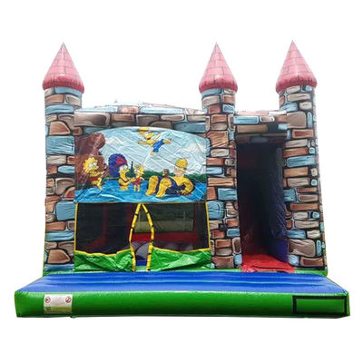 Blower Commercial Animation de dessins animés en PVC maison gonflable avec piscine à toboggan