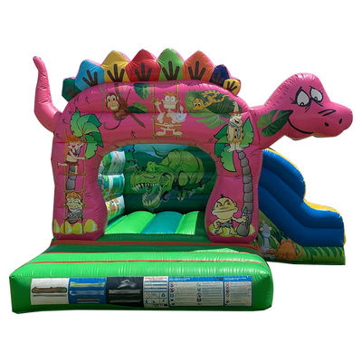 CE/EN14960 Certifié Château de maison gonflable avec thème zoo de dinosaures mignons