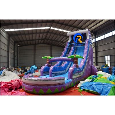 Glissière gonflable en PVC coloré sur mesure avec piscine pour le plaisir d'été