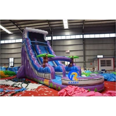 Glissière gonflable en PVC coloré sur mesure avec piscine pour le plaisir d'été