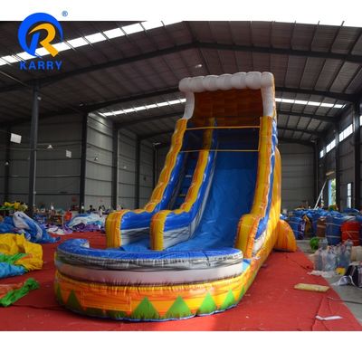 Glissière gonflable en PVC coloré sur mesure avec piscine pour le plaisir d'été