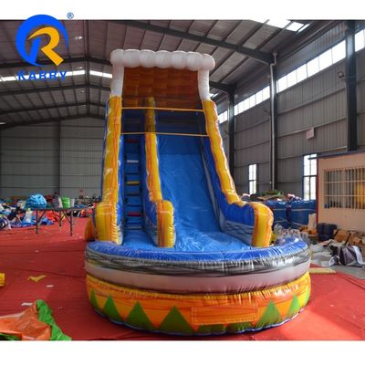Glissière gonflable en PVC coloré sur mesure avec piscine pour le plaisir d'été