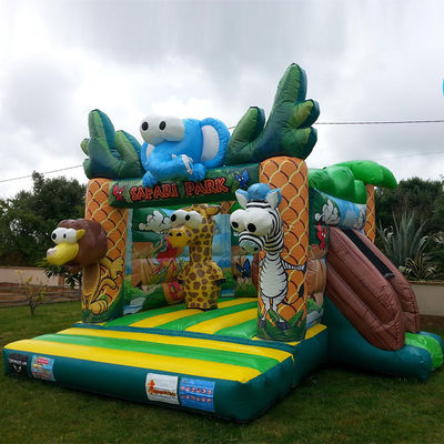 Logo personnalisé imprimé Mini Commercial PVC Safari maison gonflable pour enfants