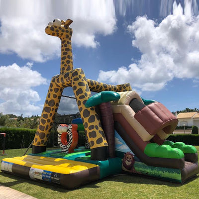 Logo personnalisé imprimé Mini Commercial PVC Safari maison gonflable pour enfants