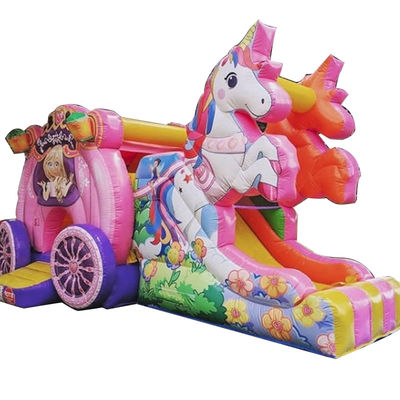 Voie maritime Air Express Rainbow Unicorn Bouncy Bouncer gonflable avec glissement