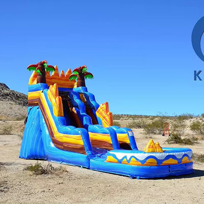 Caractéristiques personnalisées toboggan gonflable pour adultes avec piscine maison de rebond PVC durable