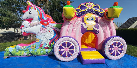 Voie maritime Air Express Rainbow Unicorn Bouncy Bouncer gonflable avec glissement
