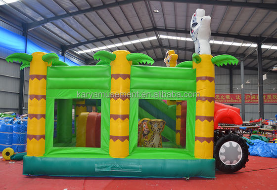 Wild Jungle Safari Château gonflable à saut de couleur personnalisée Maison à rebond avec diapos