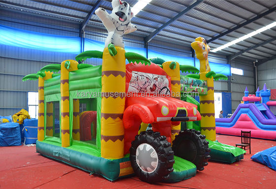 Wild Jungle Safari Château gonflable à saut de couleur personnalisée Maison à rebond avec diapos