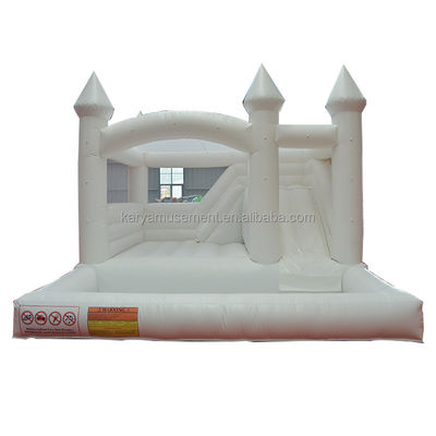 Nouveau bâtiment Moonwalk Trampoline de mariage Commercial White Bouncy Castle pour les fêtes