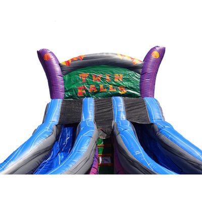Grand toboggan gonflable avec deux voies de glissement humide et 0,55 mm Plato PVC