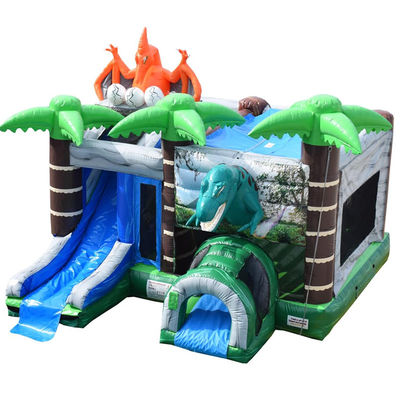 Jurassic Dinosaurs Park maison gonflable avec glissade et piscine amovible en PVC