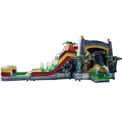 Dinosaures du Jurassique Commercial PVC maison gonflable à rebond avec glissière avec souffleur