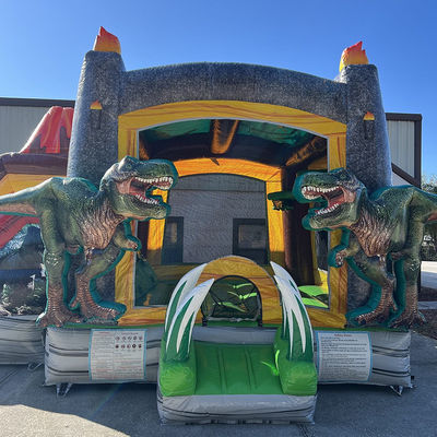 Dinosaures du Jurassique Commercial PVC maison gonflable à rebond avec glissière avec souffleur