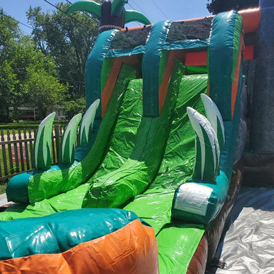 Dinosaures du Jurassique Commercial PVC maison gonflable à rebond avec glissière avec souffleur