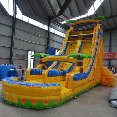 Double voie saut à l'air glisse sèche design gonflable coloré pour le parc tailles optionnelles