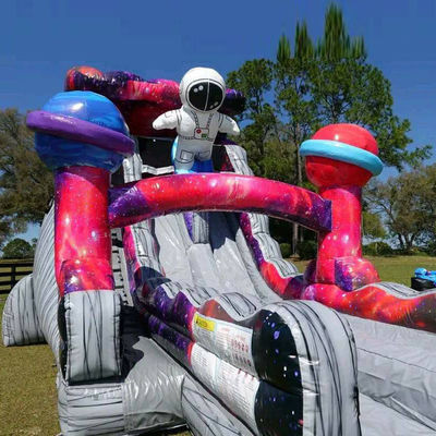 Explorez la planète jouets gonflables astronaute toboggans gonflables avec piscine