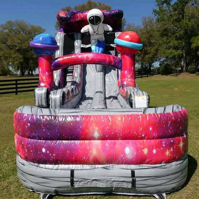 Explorez la planète jouets gonflables astronaute toboggans gonflables avec piscine