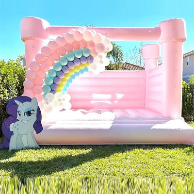 Taille personnalisée Blanc Moonwalk Bouncers gonflables pour le château gonflable en PVC en couleur pastel