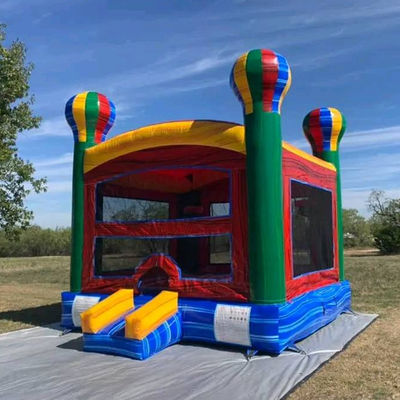 CE/EN71/EN14960 Certifié Arc-en-ciel gonflable ballon à air chaud maison de rebond Château pour enfants