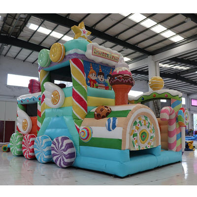 Château de saut gonflable en PVC commercial de couleur personnalisée pour voiture de bonbons en location de soirée