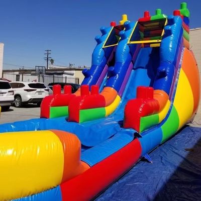 Taille client Fantaisie gonflable toboggan avec grand toboggan et piscine à eau