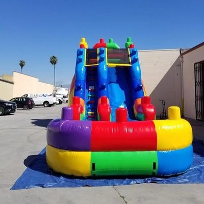 Taille client Fantaisie gonflable toboggan avec grand toboggan et piscine à eau