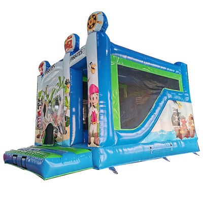 Couleur personnalisée Thème pirate PVC commercial Château gonflable avec glissement sec