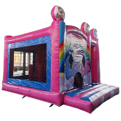 Des jouets gonflables pour les enfants Fête du château sautant Thème arc-en-ciel sautant avec glissement sec