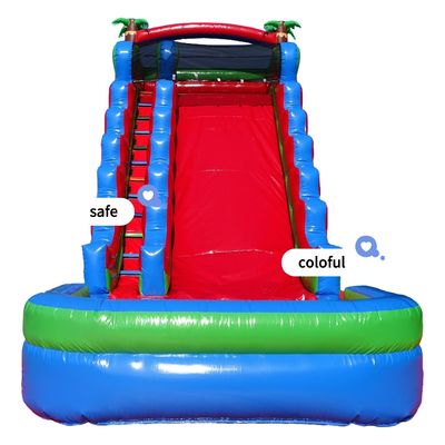 Famille amusante Garantie arrière-cour toboggan gonflable avec piscine et grand toboggan
