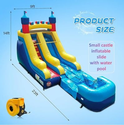 Piscine à eau de style château gonflable gonflable long toboggan pour enfants et adultes