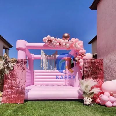 Portable attrayant mariage trampolines gonflables 2024 château avec fleurs décoratives