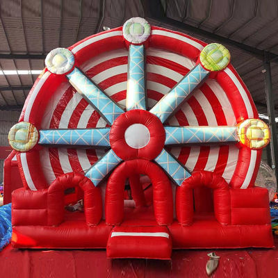 2024 19ft roue de ferris rouge maison de château gonflable combo de glissière pour personnaliser accepté