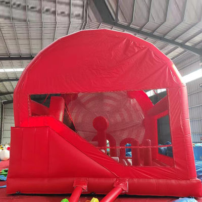 2024 19ft roue de ferris rouge maison de château gonflable combo de glissière pour personnaliser accepté