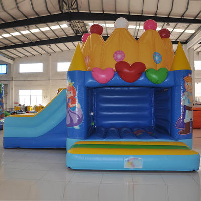 Fête d'anniversaire de la princesse château gonflable avec diapositive et 0,55 mm de bâton en PVC