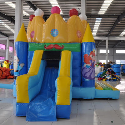 Fête d'anniversaire de la princesse château gonflable avec diapositive et 0,55 mm de bâton en PVC