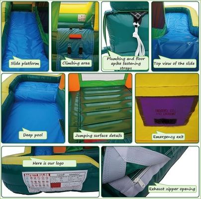 Pvc tropical gonflable maison de rebond d'eau piscine glissade d'eau capacité maximale 100-500kg
