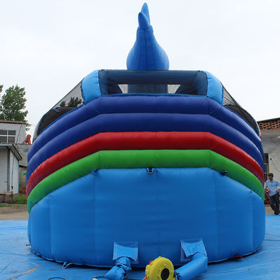 Couleur personnalisée Populaire petit requin gonflable toboggan avec piscine