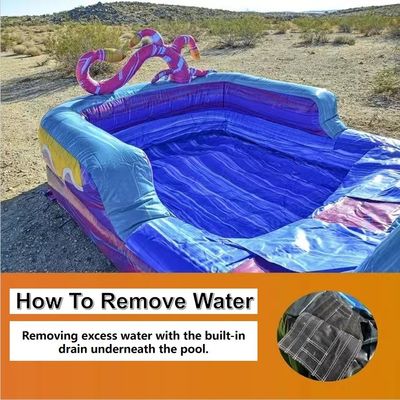 Glissière d'eau de qualité commerciale gonflable avec piscine de gonflement Couleur et taille personnalisées
