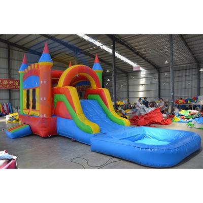 Certificat CE pour enfants maison gonflable commerciale avec toboggan et piscine
