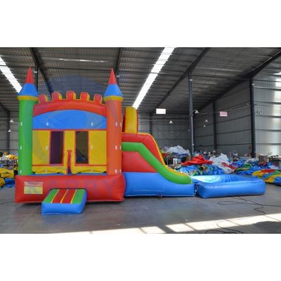 Certificat CE pour enfants maison gonflable commerciale avec toboggan et piscine